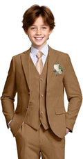 Boys Linen Suit Casual Summer 3 Piece Slim Fit Suit Breathable Kids Teen boy Jacket Vest Pant