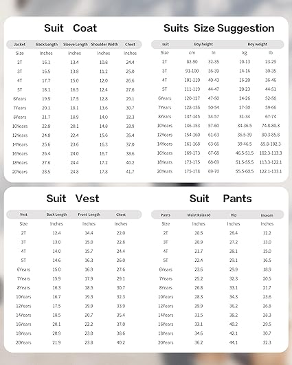 Boys Formal Suit 4 Piece Set Classic Fit Wedding Tuxedo with Jacket Vest Shirt Pants Tie for Kids
