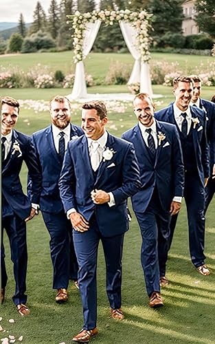 Suits for Men Slim Fit 3 Piece Double Breasted Suit Men for Wedding Prom Business Formal Suits